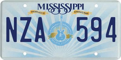 MS license plate NZA594