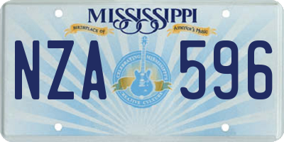 MS license plate NZA596