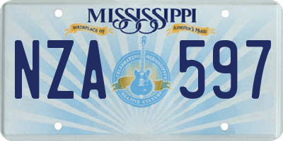 MS license plate NZA597