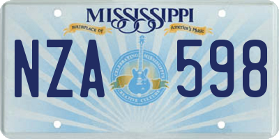 MS license plate NZA598