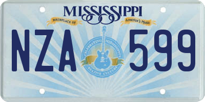 MS license plate NZA599