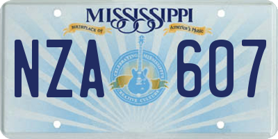 MS license plate NZA607