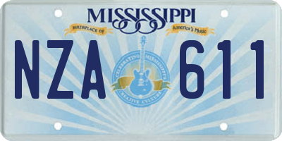 MS license plate NZA611