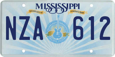 MS license plate NZA612