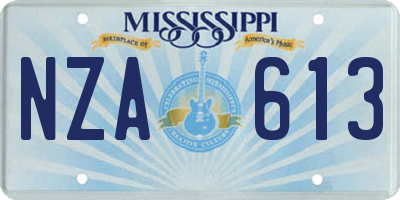 MS license plate NZA613