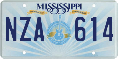 MS license plate NZA614