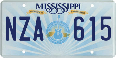 MS license plate NZA615
