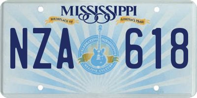 MS license plate NZA618
