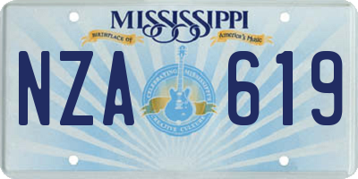 MS license plate NZA619