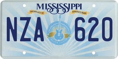 MS license plate NZA620