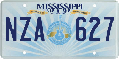 MS license plate NZA627