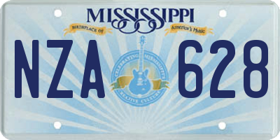 MS license plate NZA628
