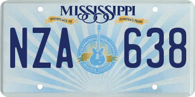 MS license plate NZA638
