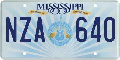 MS license plate NZA640