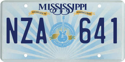 MS license plate NZA641
