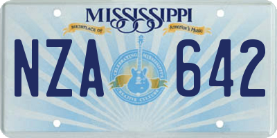 MS license plate NZA642