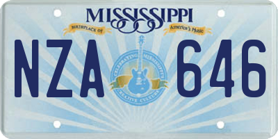 MS license plate NZA646