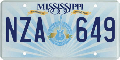 MS license plate NZA649