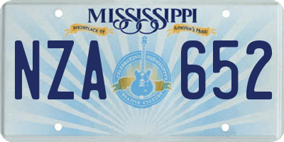 MS license plate NZA652