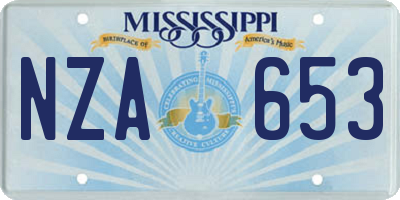 MS license plate NZA653