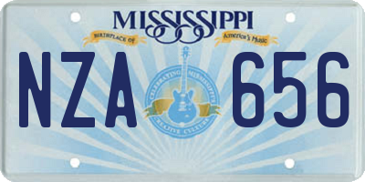 MS license plate NZA656