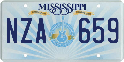 MS license plate NZA659