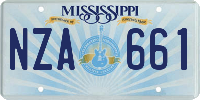 MS license plate NZA661