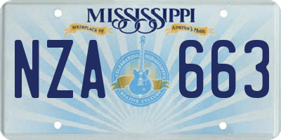 MS license plate NZA663