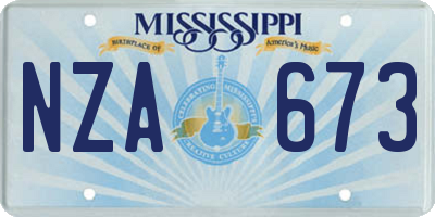 MS license plate NZA673