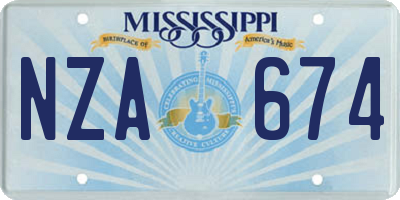 MS license plate NZA674