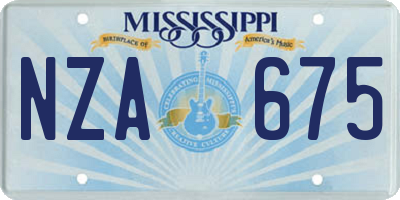 MS license plate NZA675