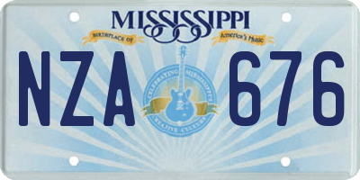 MS license plate NZA676