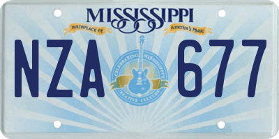 MS license plate NZA677