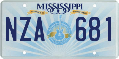 MS license plate NZA681