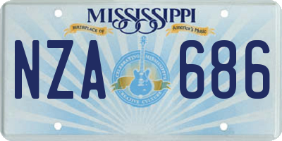 MS license plate NZA686