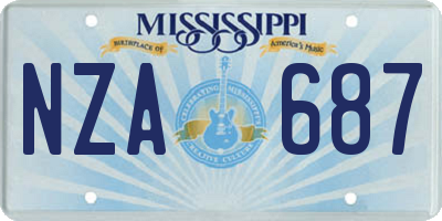 MS license plate NZA687
