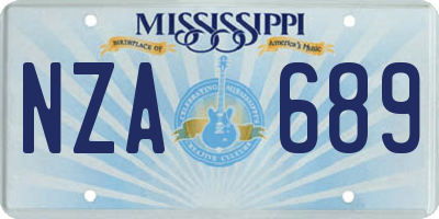 MS license plate NZA689
