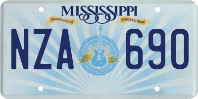 MS license plate NZA690