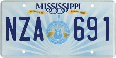 MS license plate NZA691
