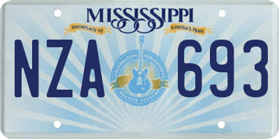 MS license plate NZA693