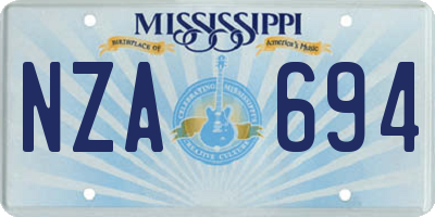 MS license plate NZA694