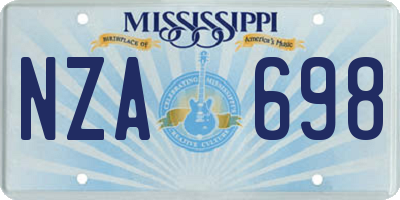 MS license plate NZA698