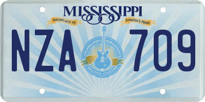 MS license plate NZA709