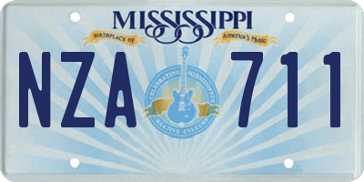 MS license plate NZA711
