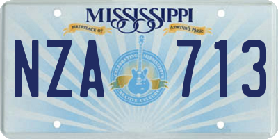 MS license plate NZA713