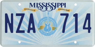 MS license plate NZA714