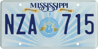 MS license plate NZA715