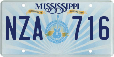 MS license plate NZA716