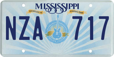 MS license plate NZA717