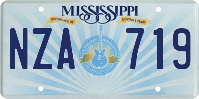 MS license plate NZA719